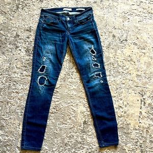 Distressed Guess Power Skinny Low jeans size 26